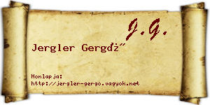 Jergler Gergő névjegykártya