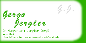 gergo jergler business card